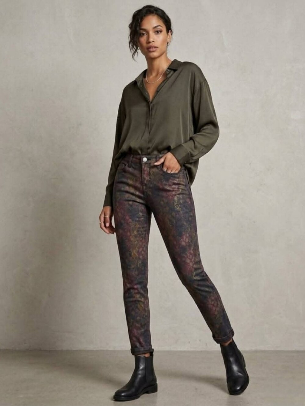 William Rast Sculpted Patterned Skinny Pants